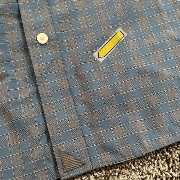 UNTUCKit Buriano Blue Gray Check Regular Fit Cotton Shirt Men’s Size XL - Picture 9 of 12